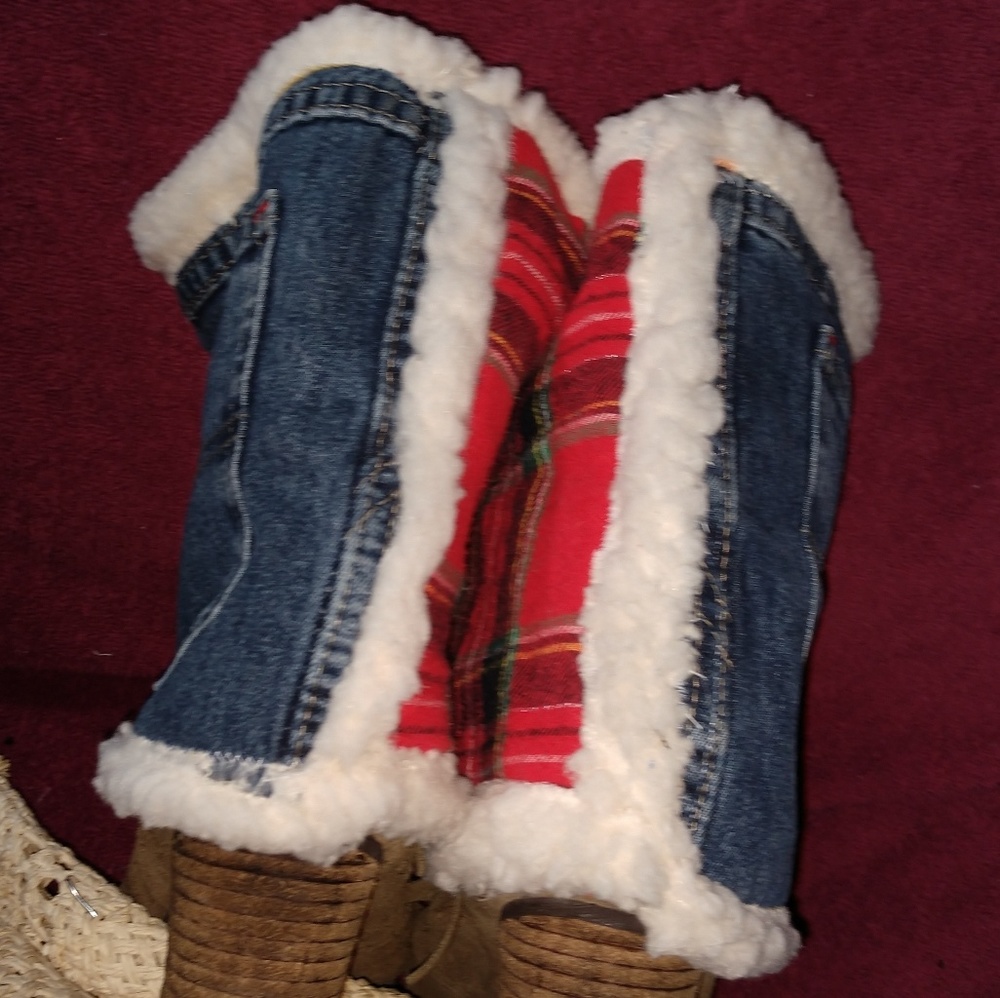 🌻 Country girl Denim pocket &plaid Hugs